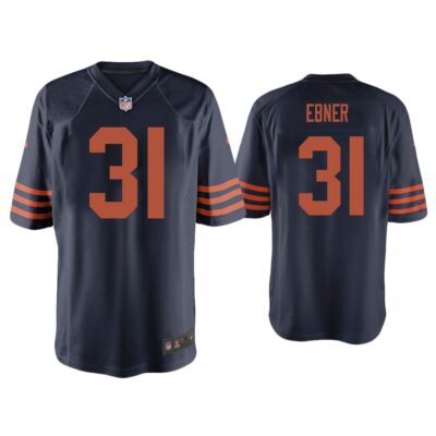 Men Trestan Ebner Chicago Bears Navy Throwback Game Jersey