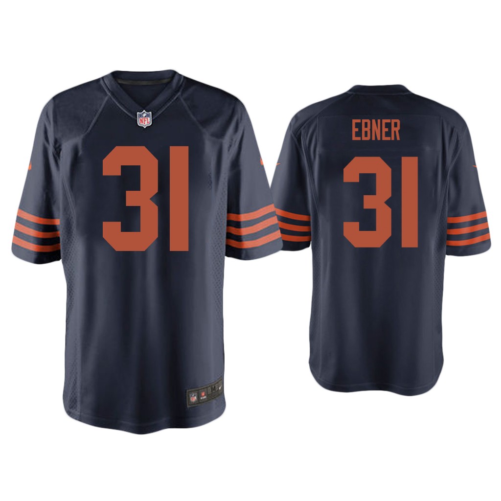 Men Trestan Ebner Chicago Bears Navy Throwback Game Jersey