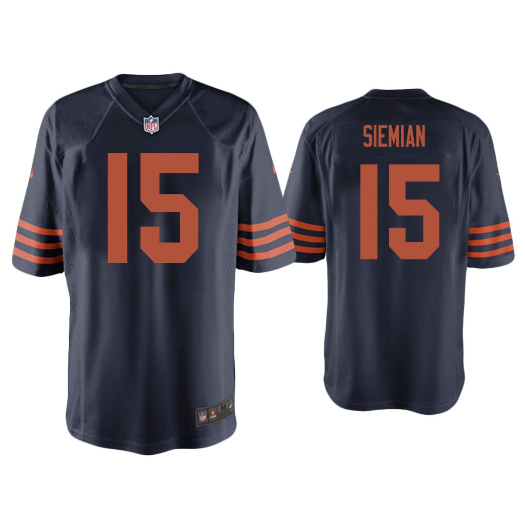 Men Trevor Siemian Chicago Bears Navy Throwback Game Jersey