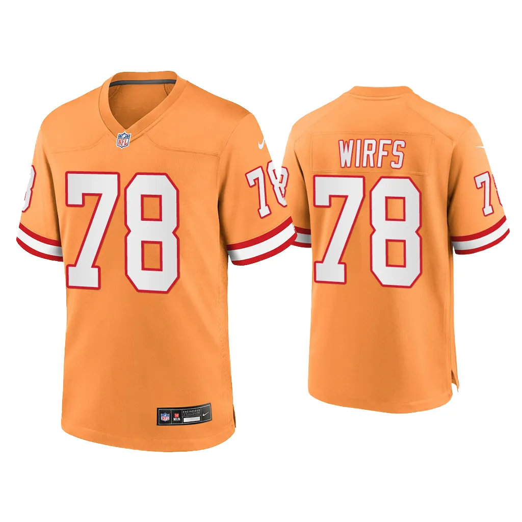 Men Tristan Wirfs Tampa Bay Buccaneers Orange Throwback Game Jersey