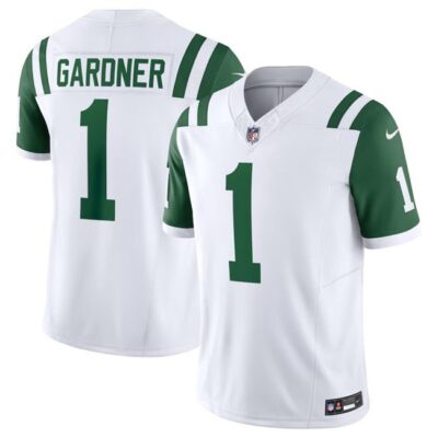 Men's New York Jets #1 Ahmad Sauce White Classic Alternate Vapor F.U.S.E. Limited Football Stitched Jersey