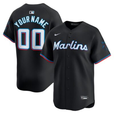 Miami Marlins Alternate Limited Custom Jersey - Black