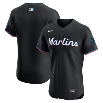 Miami Marlins Alternate Vapor Premier Elite Patch Jersey - Black