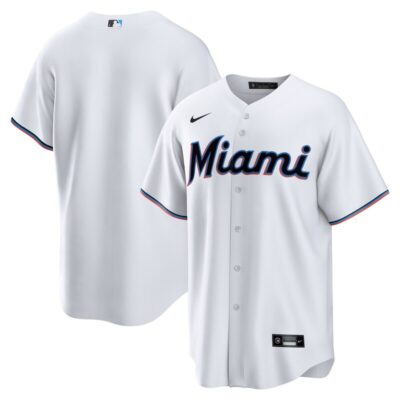 Miami Marlins Home Blank Replica Jersey - White