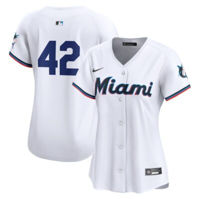 Miami Marlins Women 2024 Jackie Robinson Day Home Limited Jersey - White