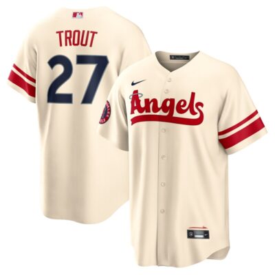 Mike Trout Los Angeles Angels City Connect Replica Player Jersey - Cream