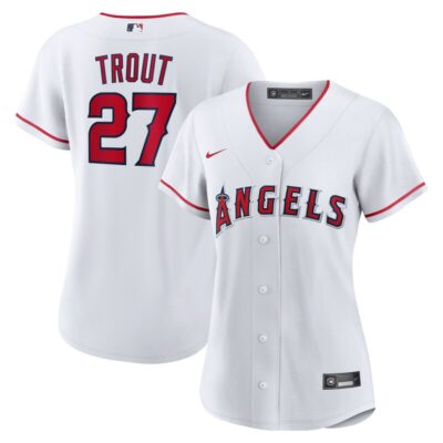 Mike Trout Los Angeles Angels Women Home Replica Player Jersey - White