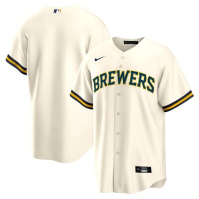 Milwaukee Brewers Home Blank Replica Jersey - Cream