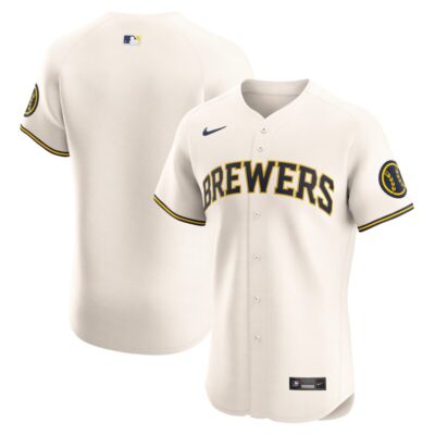 Milwaukee Brewers Home Elite Jersey - Cream