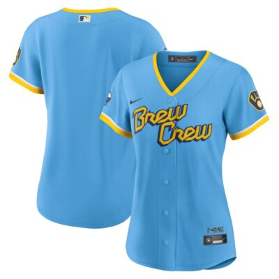 Milwaukee Brewers Women City Connect Replica Team Jersey - Powder Blue