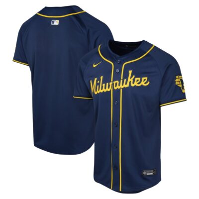 Milwaukee Brewers Youth Alternate Limited Jersey - Navy