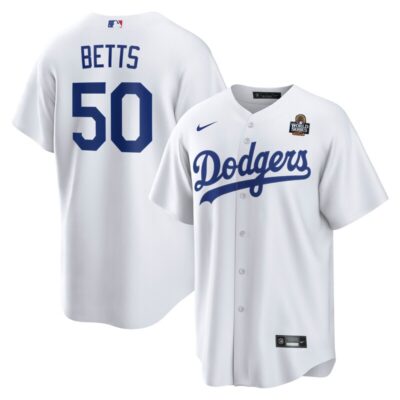 Mookie Betts Los Angeles Dodgers 2024 World Series Home Replica Player Jersey - White