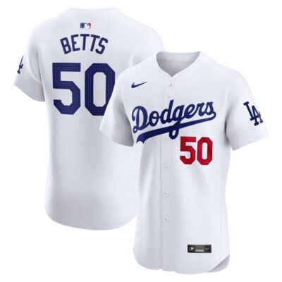 Mookie Betts Los Angeles Dodgers Home Elite Jersey - White