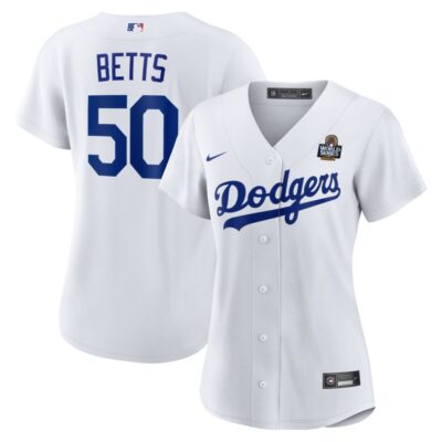Mookie Betts Los Angeles Dodgers Women's 2024 World Series Home Home Replica Jersey - White