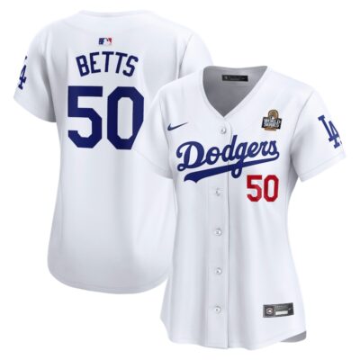 Mookie Betts Los Angeles Dodgers Women's 2024 World Series Home Limited Player Jersey - White