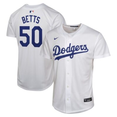Mookie Betts Los Angeles Dodgers Youth Home Game Player Jersey - White