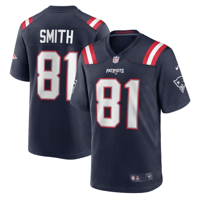 New England Patriots #81 Jonnu Smith Navy Game Stitched Jersey