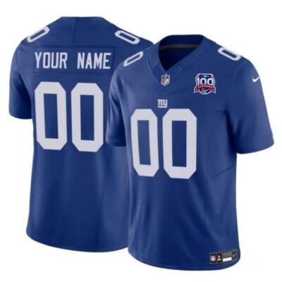 New York Giants Active Player Custom Blue 2024 F.U.S.E. 100TH Season Patch Vapor Untouchable Limited Football Stitched Jersey