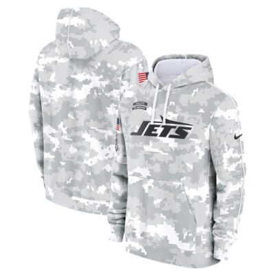 New York Jets 2024 Salute to Service Club Fleece Pullover Hoodie - Arctic Camo