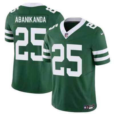 New York Jets #25 Israel Abanikanda Green 2023 F.U.S.E Throwback Limited Football Stitched Jersey