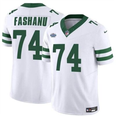 New York Jets #74 Olu Fashanu White 2024 F.U.S.E. With Draft Patch Vapor Limited Football Stitched Jersey