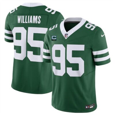 New York Jets #95 Quinnen Williams Green 2024 F.U.S.E. With 2-Star C Patch Vapor Limited Football Stitched Jersey