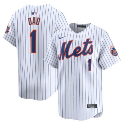 New York Mets #1 Dad Home Limited Jersey - White