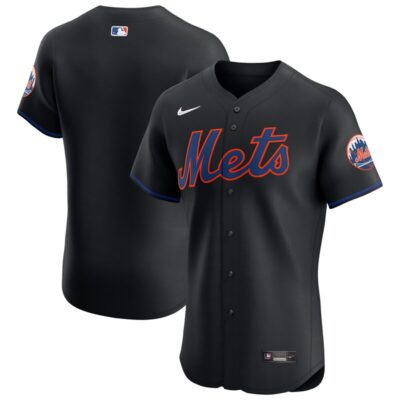 New York Mets Alternate Vapor Premier Elite Patch Jersey - Black