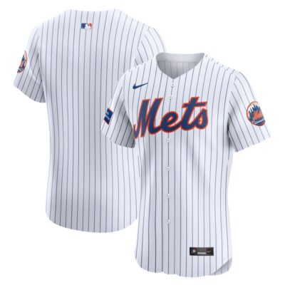 New York Mets Home Elite Patch Jersey - White