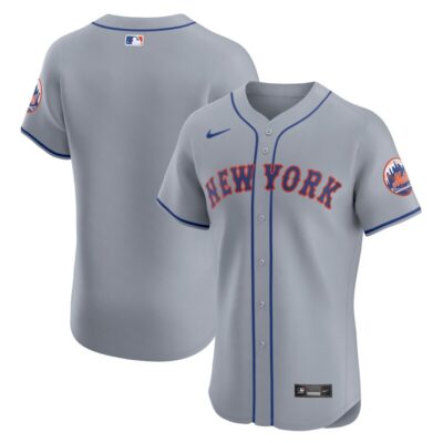 New York Mets Road Vapor Premier Elite Patch Jersey - Gray