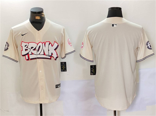 New York Yankees Blank Cream Bronx Graffiti V2 Vapor Limited Stitched Baseball Jersey