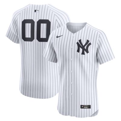 New York Yankees Home Elite Custom Number Jersey - White