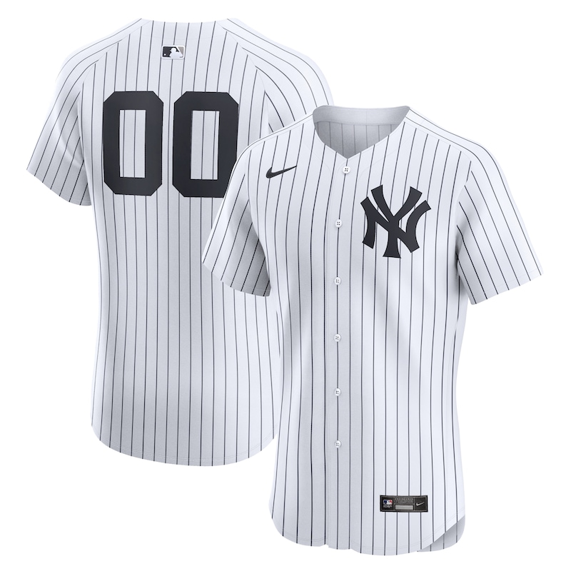 New York Yankees Home Elite Custom Number Jersey - White