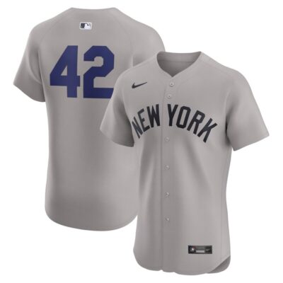 New York Yankees Road 2024 Jackie Robinson Day Elite Jersey - Gray