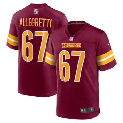 Nick Allegretti Washington Commanders Game Jersey - Burgundy