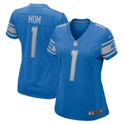 Number 1 Mom Detroit Lions Women's Game Jersey - Blue