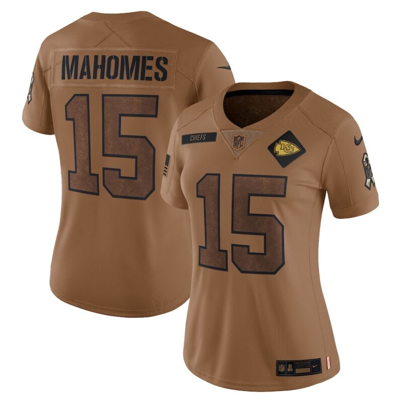 Patrick Mahomes Kansas City Chiefs Women's 2023 Salute To Service Limited Jersey - Brown