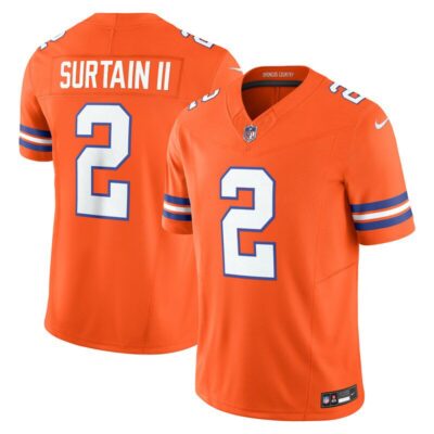 Patrick Surtain II Denver Broncos Alternate Mile High Collection 1977 Throwback Vapor F.U.S.E. Limited Jersey - Orange