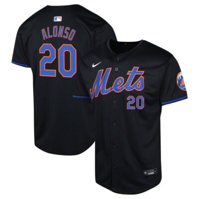 Pete Alonso New York Mets Youth Alternate Limited Player Jersey - Black