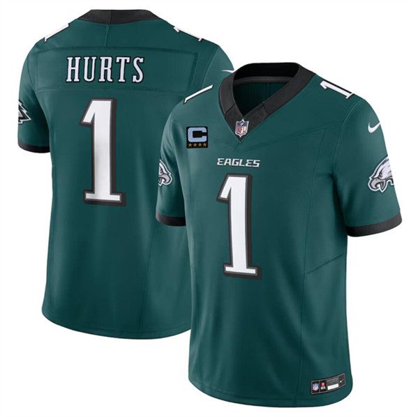 Philadelphia Eagles #1 Jalen Hurts Green 2024 F.U.S.E. With 4-Star C Patch Vapor Untouchable Limited Football Stitched Jersey