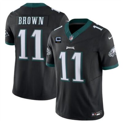 Philadelphia Eagles #11 A. J. Brown Black 2024 F.U.S.E. With 2-Star C Patch Vapor Untouchable Limited Football Stitched Jersey