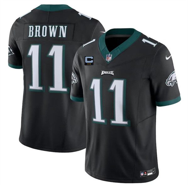 Philadelphia Eagles #11 A. J. Brown Black 2024 F.U.S.E. With 2-Star C Patch Vapor Untouchable Limited Football Stitched Jersey