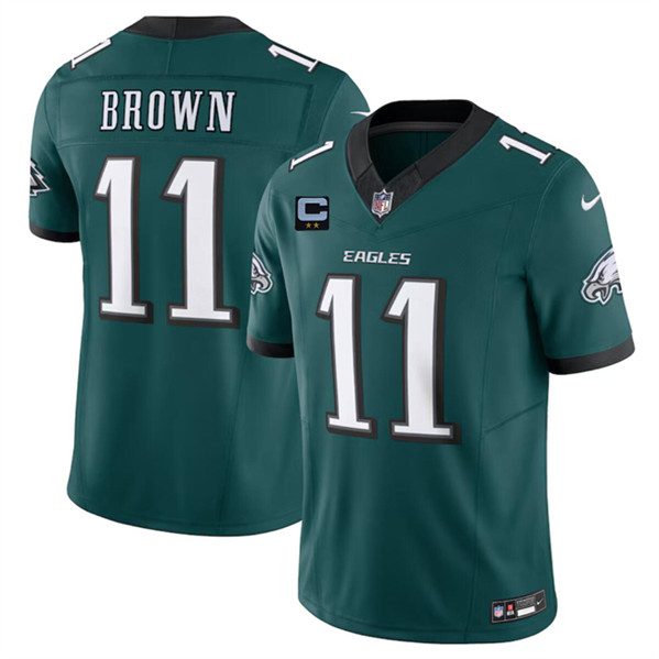 Philadelphia Eagles #11 A. J. Brown Green 2024 F.U.S.E. With 2-Star C Patch Vapor Untouchable Limited Football Stitched Jersey
