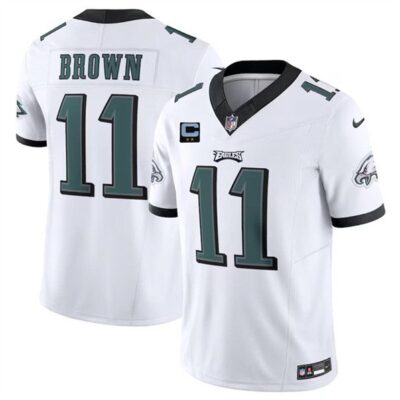 Philadelphia Eagles #11 A. J. Brown White 2024 F.U.S.E. With 2-Star C Patch Vapor Untouchable Limited Football Stitched Jersey
