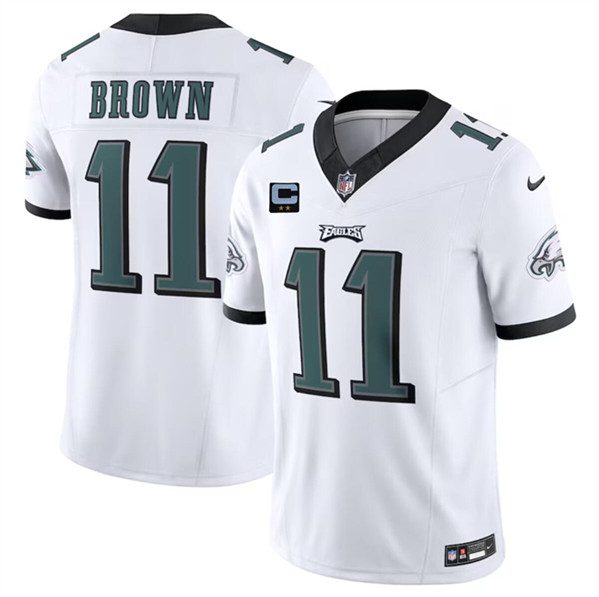 Philadelphia Eagles #11 A. J. Brown White 2024 F.U.S.E. With 2-Star C Patch Vapor Untouchable Limited Football Stitched Jersey