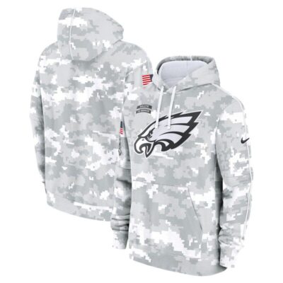 Philadelphia Eagles 2024 Salute To Service Big & Tall Club Fleece Pullover Hoodie - Arctic Camo