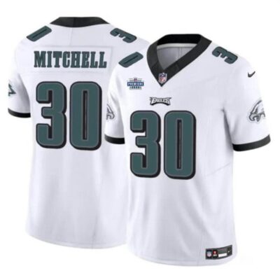 Philadelphia Eagles #30 Quinyon Mitchell White 2024 With Dradt Patch F.U.S.E Vapor Untouchable Limited Football Stitched Jersey