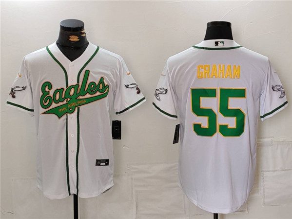 Philadelphia Eagles #55 Brandon Graham White/Gold Cool Base Stitched Jersey
