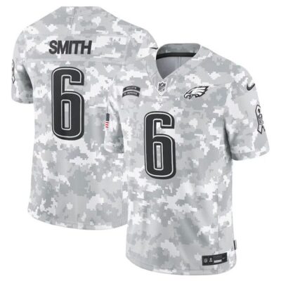 Philadelphia Eagles #6 DeVonta Smith Arctic Camo 2024 F.U.S.E. Salute to Service Limited Football Stitched Jersey