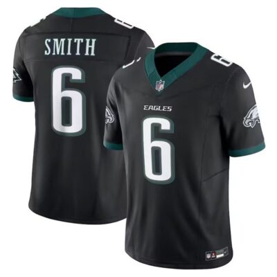 Philadelphia Eagles #6 DeVonta Smith Black Front Special font F.U.S.E. Limited Football Stitched Jersey